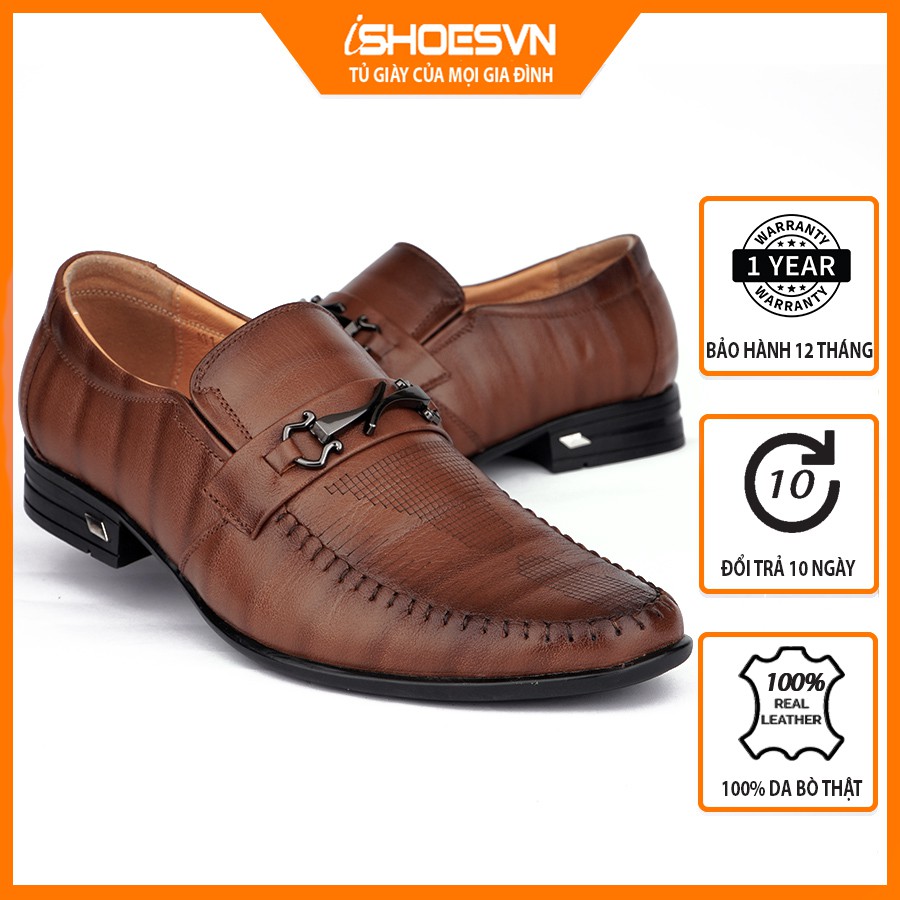 Giày da nam cao cấp ISHOESVN IS195 - Giày lười công sở