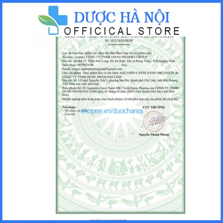 Viên uống bổ sung canxi Aquamin Canxi Nano MK7 Gold giúp tăng chiều cao, giảm còi xương, giảm loãng xương – Hộp 60 viên