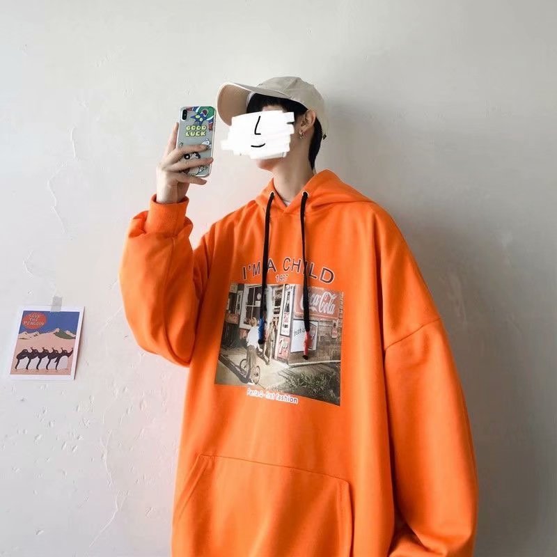Áo hoodie tay dài dáng rộng in hình bức ảnh cũ gồm 6 màu sắc | BigBuy360 - bigbuy360.vn