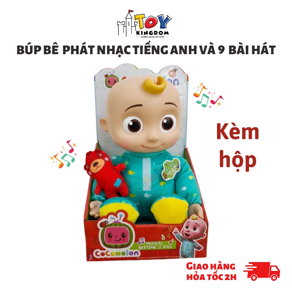 Búp Bê JoJo Cocomelon Nhồi Bông Phát Nhạc 9 Bài Hát Vui Nhộn Dành Cho Bé - Kèm Hộp