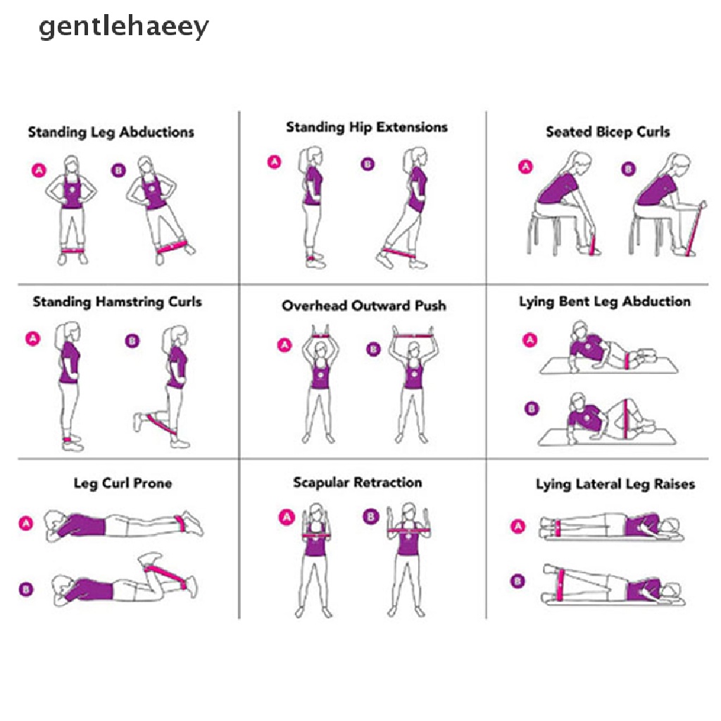 Dây Đai Kháng Lực Co Giãn Hỗ Trợ Luyện Tập Yoga / Gym / Thể Hình