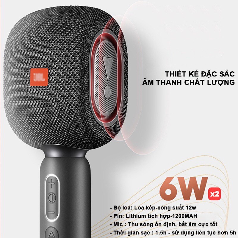 Micro Karaoke KMC500 Kiêm Loa Bluetooth Kiểu Dáng Đẹp Âm Thanh Ấn Tượng Nhỏ Gọn Tích Hợp Pin Sạc.