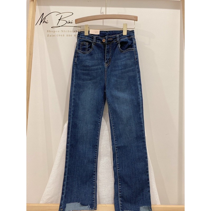 Quần jeans co giãn rách gấu ( 3 màu)