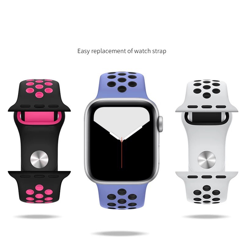 【 M/L】Apple Watch Series SE 6 5 4 3 2 1 38 40 mm 42 44 mm breathable sports silicone band