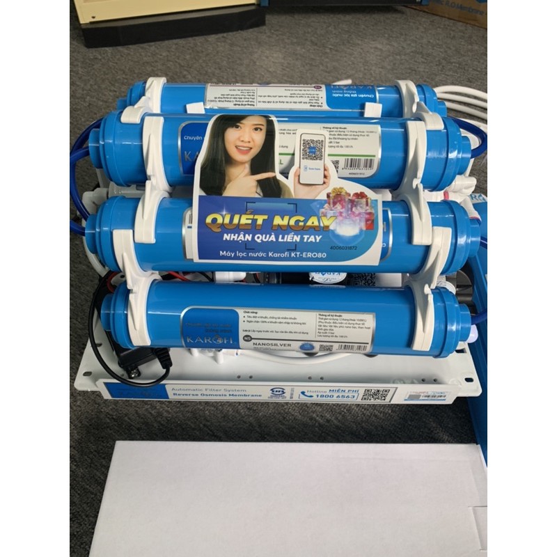 Máy lọc nước Karofi 8 cấp KT - ERO80 ♥ Máy Karofi 8 Cấp Có Tủ  👉 Máy Lọc Nước RO