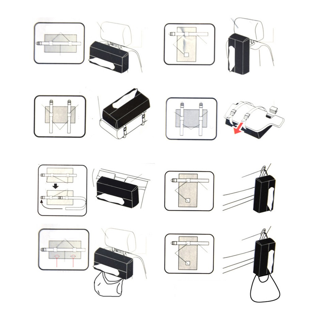 Phụ Kiện Trang Trí Xinh Xắn Chất Lượng✌ Hộp Da Đựng Khăn Giấy Tiện Lợi Cho Xe Ô Tô