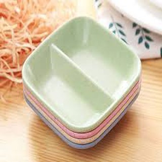 Đĩa đựng gia vị 2 ngăn bằng lúa mạch