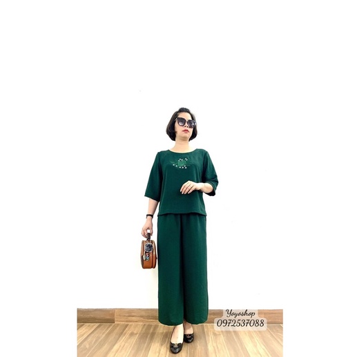 Bộ Đũi Tơ Trung Niên - Bộ Đồ tay lỡ quần dài cho mẹ cho bà