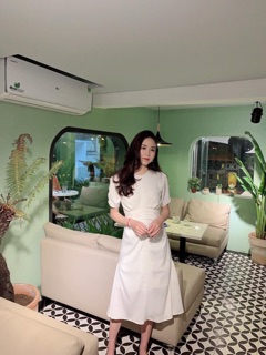 ĐẦM MAXI TRẮNG ĐUÔI CÁ NHÍU NGỰC