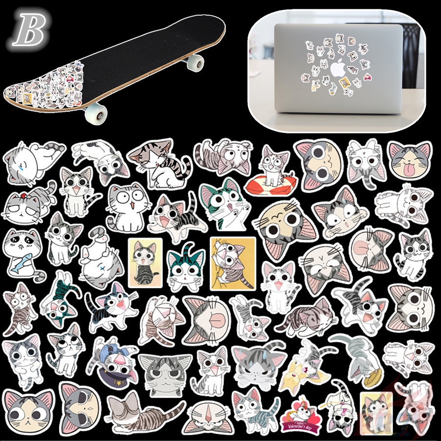 Sticker dán trang trí hình mèo dễ thương chống nước xinh xắn dễ thương