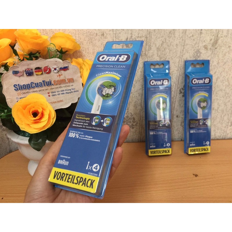 SET 4 ĐẦU BÀN CHẢI MÁY ORAL B PRECISION CLEAN 🇩🇪 MADE IN GERMANY.