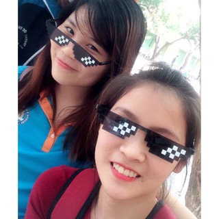 Mắt kính thời trang nam nữ cá tính Thug Life 6 chấm Minecraft siêu ngầu (có bản to và bản nhỏ) - Kính troll Thug Life
