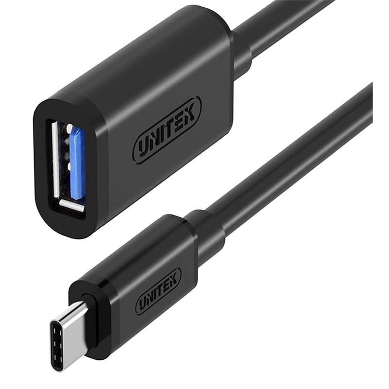 Dây USB type-C OTG - USB-C 3.1 đực ra USB 3.0 cái cắm Chuột Bàn phím USB flash cho Macbook Smartphone 1M Unitek Y-C476BK