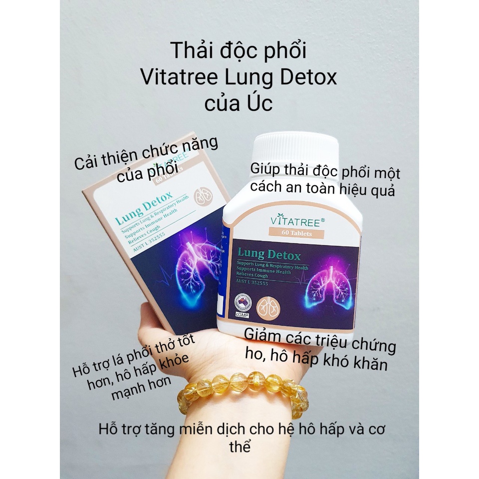 Bổ phổi, thải độc phổi Vitatree lung detox 60 viên của Úc