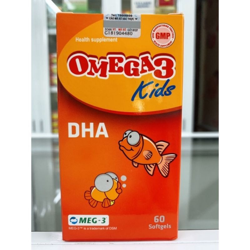 Omega 3 kids Viên Dầu cá/DHA cho bé giúp bổ não, tăng cường trí nhớ, sáng mắt, phòng cận thị