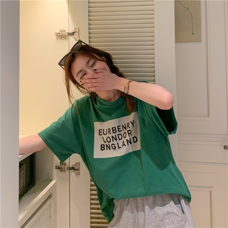 Áo thun NZN tay ngắn cổ tròn dáng rộng in chữ thoải mái thời trang mùa hè