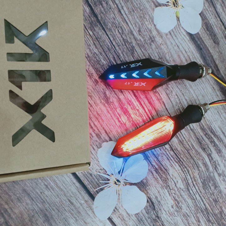 Xi nhan LED tai chuột X1R có hộp dài LED phụt gắn xe máy - xe điện - A354