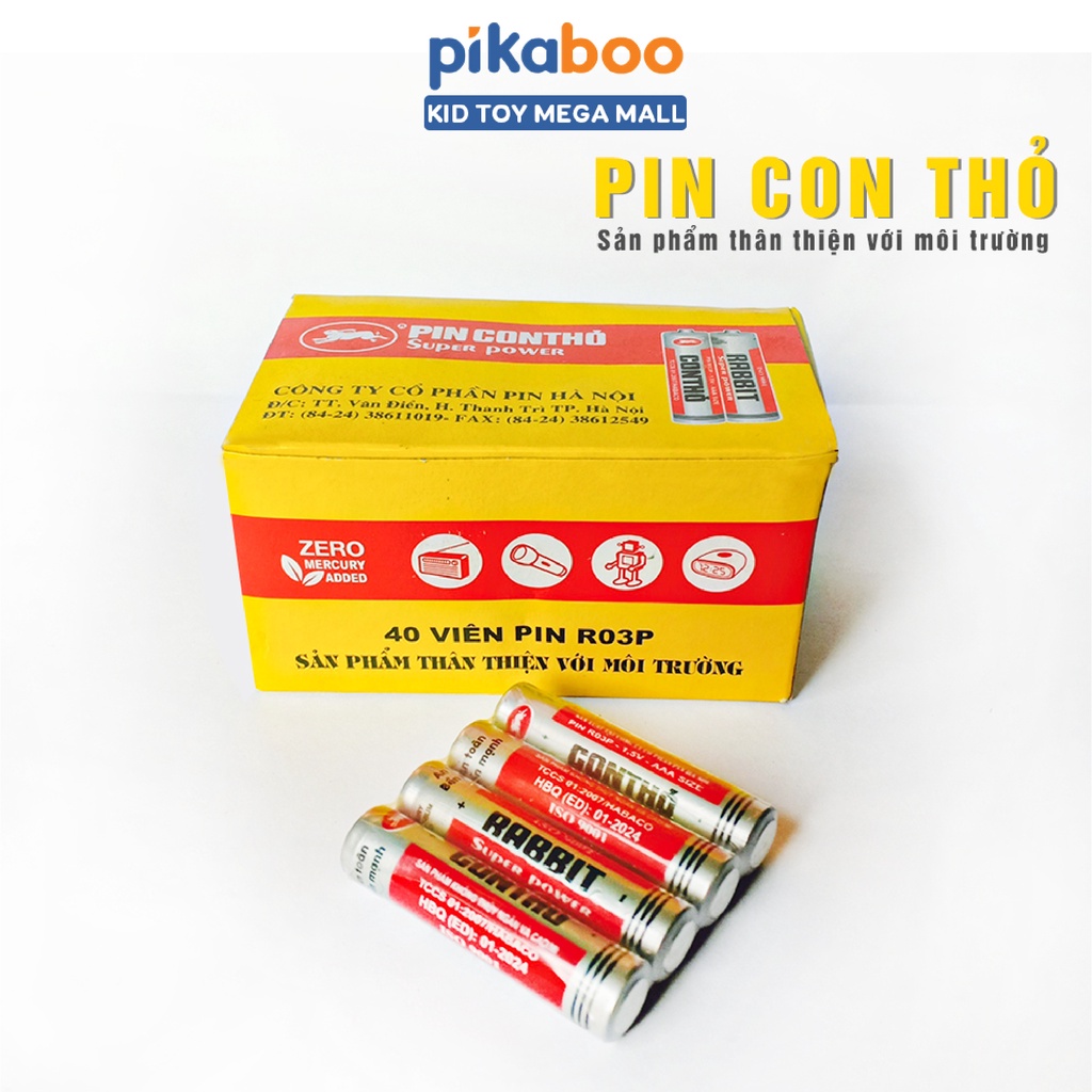 Pin con thỏ pin đũa dùng cho đồ chơi trẻ em Pikaboo