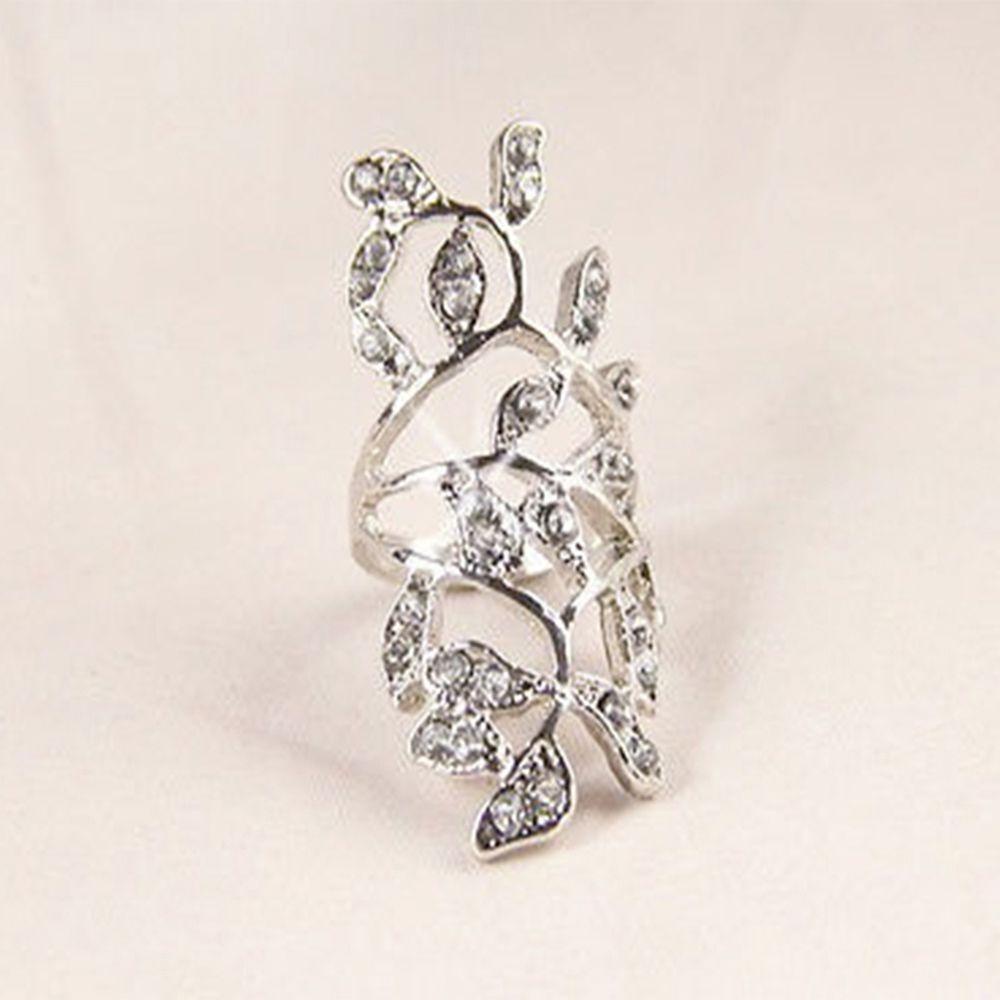 MOCHO Bộ Nhẫn Đốt Ngón Tay Hình Lá Đính Đá Aolly