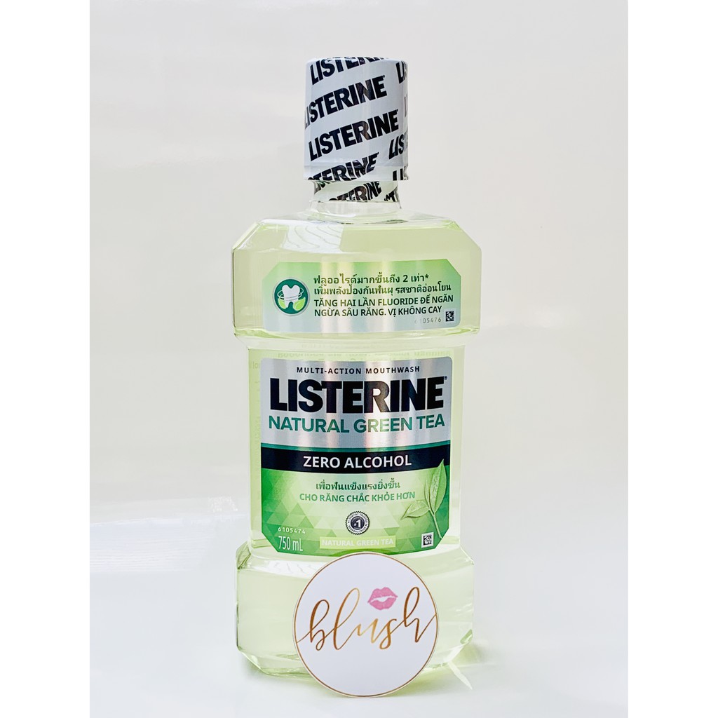Nước súc miệng ngừa sâu răng Listerine natural green tea 750ml