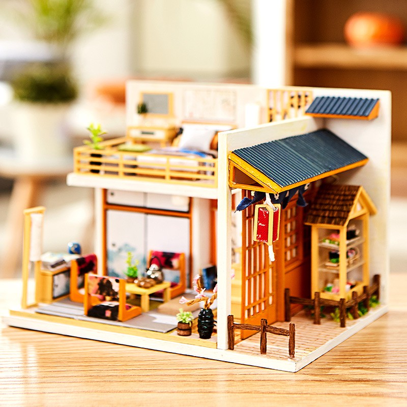 Mô hình nhà DIY Doll House Recording Happiness Kèm Mica chống bụi, Bộ dụng cụ và Keo dán