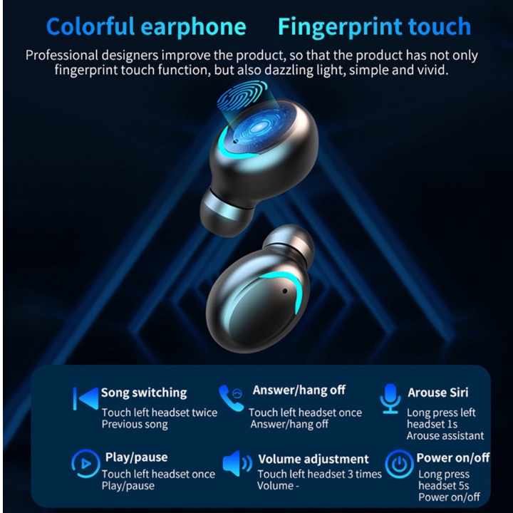 Tai Nghe Bluetooth Dogitek F9 Pro Kiêm Sạc Dự Phòng, Bản Quốc Tế Cảm Biến Vân Tay Version 5.2 2022
