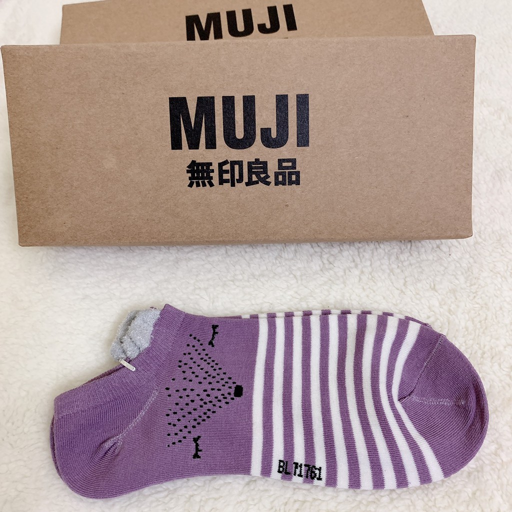 Tất nữ 🎁MUJI🎁 Tất hộp 5 đôi xọc cổ ngắn, tất MUJI cotton