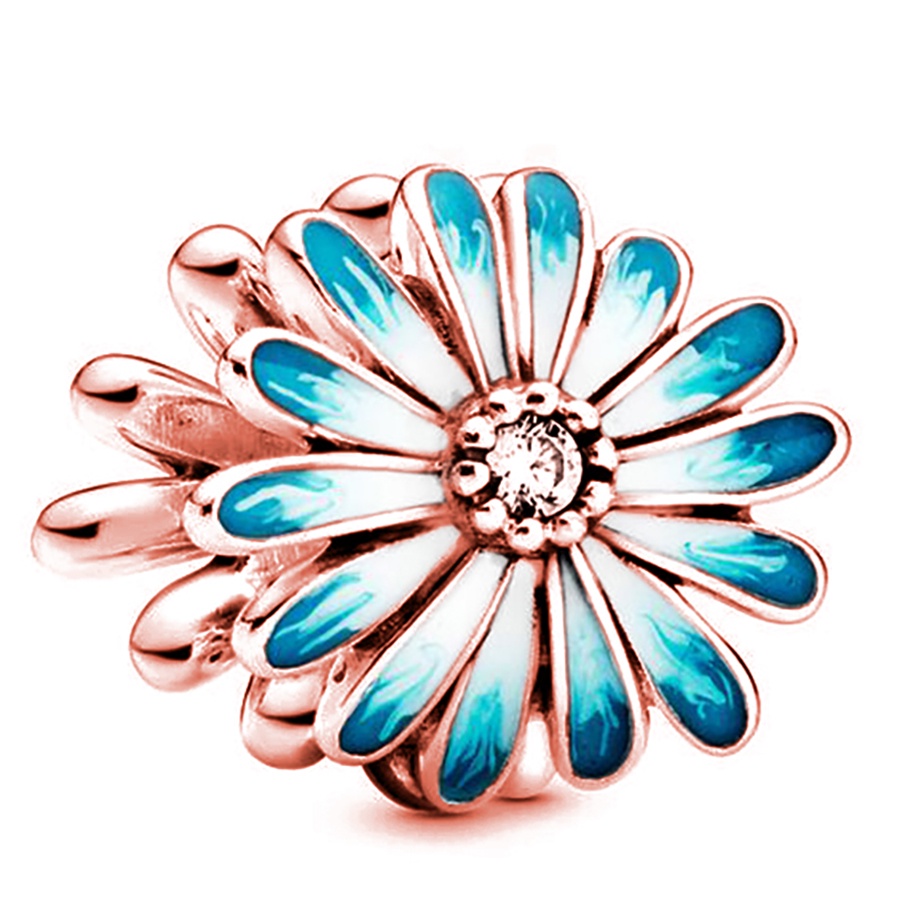 DINGLLY Rose Gold Cartoon Animal Charm Hạt trái tim Hạt ngôi sao & mặt trăng Daisy Flower cườm vừa vặn Phụ kiện trang sức Tự làm