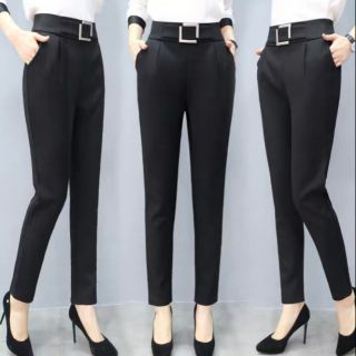 Quần Tây, Quần Âu Nữ Công Sở Phối Đai Lưng Sang Trọng Form Tôn Dáng