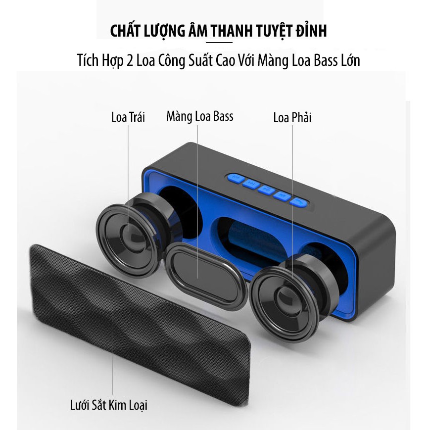 [FREESHIP] Loa Bluetooth Siêu Trầm, Tích Hợp Loa Kép Cho ÂM Thanh Sống Động, Sắc Nét