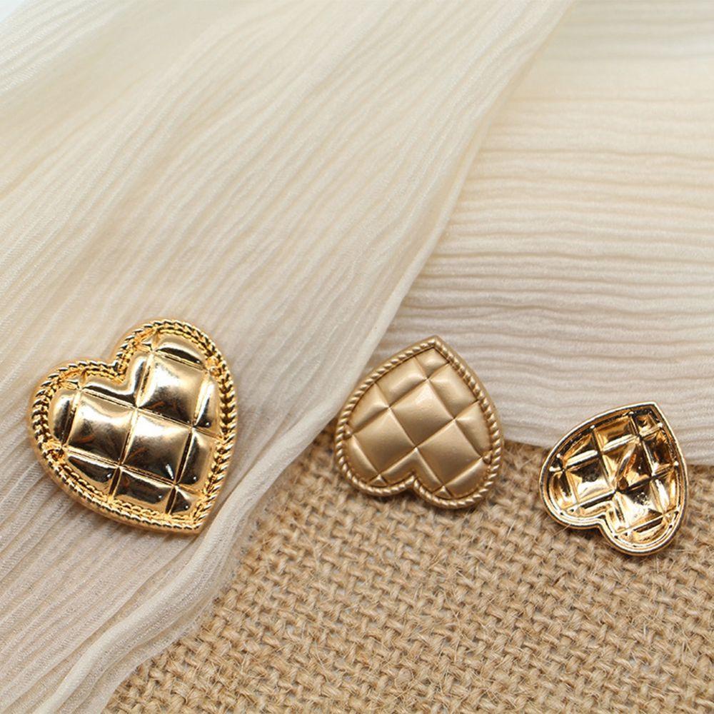 Set 10 Nút Kim Loại Hình Trái Tim|Phụ Kiện Trang Trí Quần Áo Handmade DIY Xinh Xắn