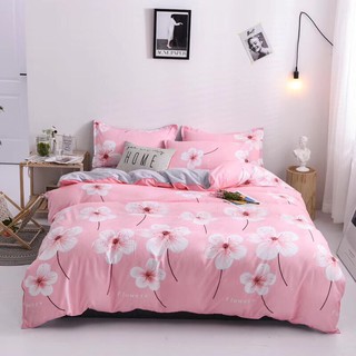 Set chăn ga gối poly cotton nhập mẫu hoa hồng