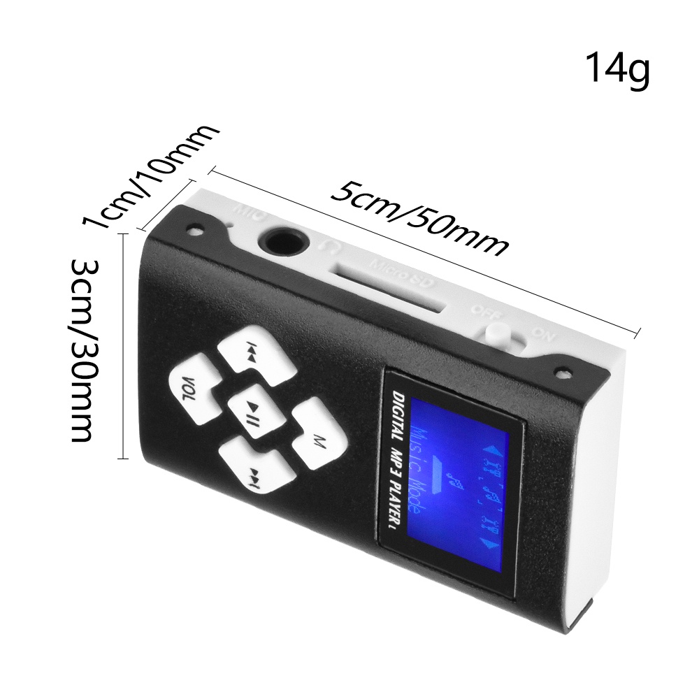 Máy nghe nhạc VIRWIR MP3 USB Mini có tai nghe bằng nhôm siêu nhẹ hỗ trợ thẻ TF