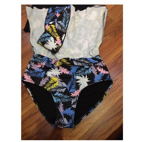 Bikini, Đồ Bơi Đi Biển Hai Mảnh Tay Dài Váy Xòe Hoa D'LAVENDER BKN 23