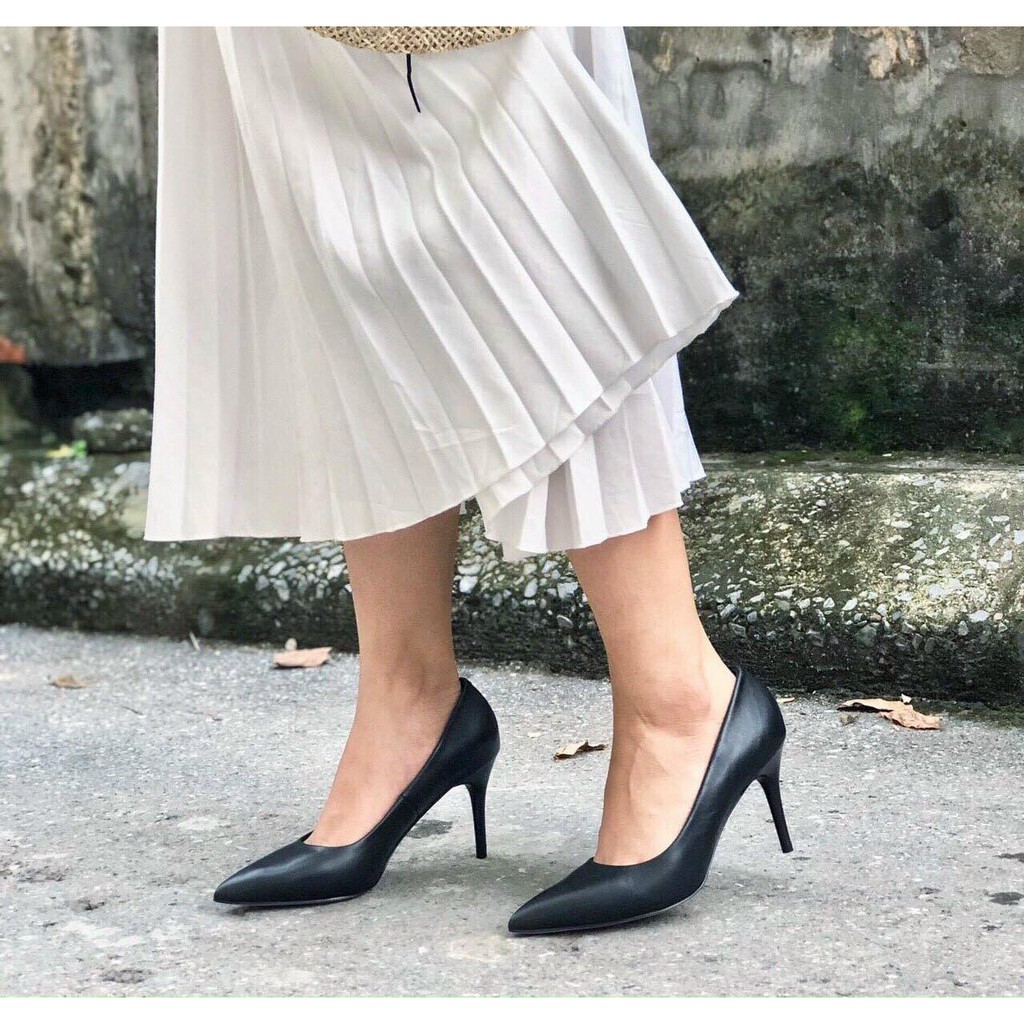 Giây Nữ Gót Nhọn Cao 7cm Hàng VN Da Thật VNXK