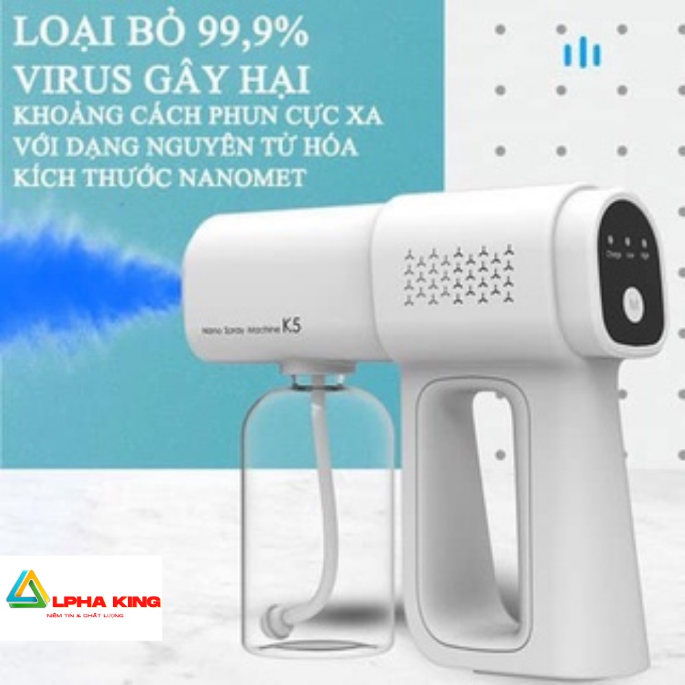 [Hot-Chính Hãng] Máy Phun Khử Khuẩn Nano K5 PRO Tia UV, Máy Xịt Khử Khuẩn Cầm Tay, Máy Diệt Khuẩn Nano Siêu Tiện Lợi | BigBuy360 - bigbuy360.vn
