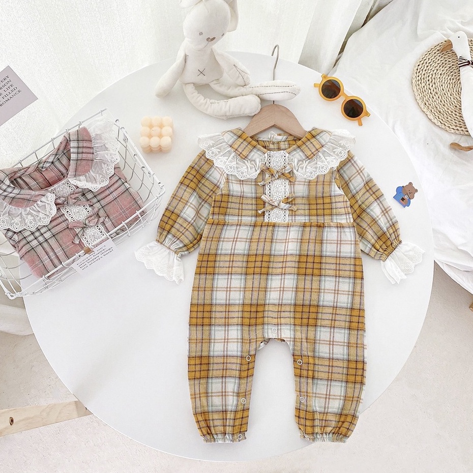 Sanlutoz Bông Mùa thu Đứa bé Con gái Tay áo dài Rompers Dễ thương