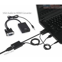 Vga to hdmi, cáp chuyển đổi VGA sang HDMI có âm thanh kèm dây micro usb