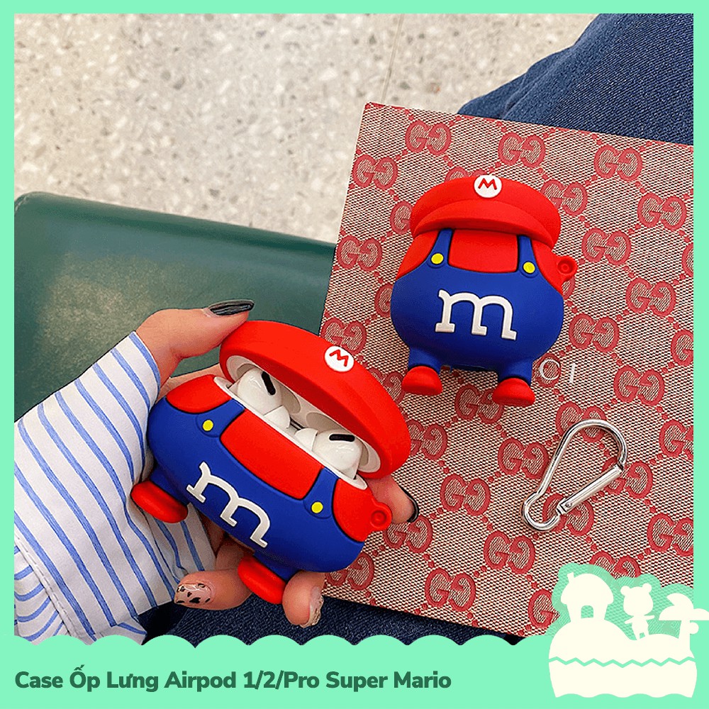 [Sẵn VN - NowShip] Case Ốp Lưng Air_Pod 1 / 2 / Pro Gel Silica Nhân Vật Game Super Mario