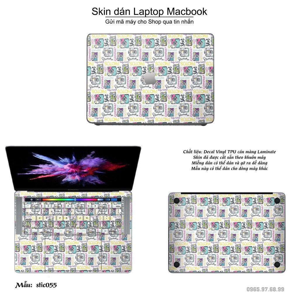 Skin dán Macbook mẫu Hoa văn sticker (đã cắt sẵn, inbox mã máy cho shop)