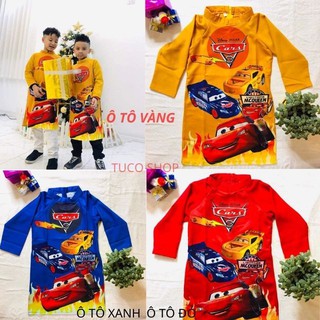 Áo dài cách tân bé trai 2 tuổi đến 14 tuổi hình ô tô mặc Tết [FREESHIP] chất liệu vải CÁT VITEX CAO CẤP HƠN LỤA HÀ ĐÔNG