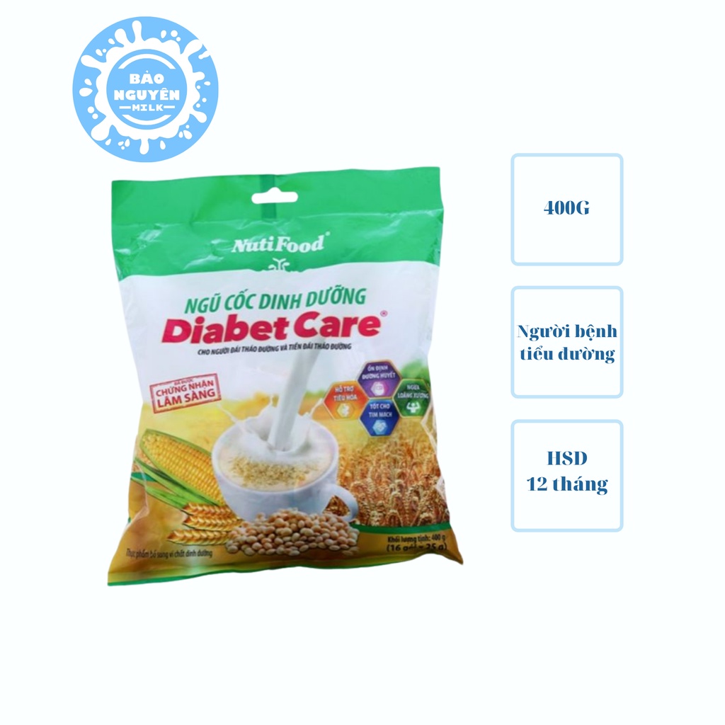Ngũ cốc dinh dưỡng NutiFood nguyên cám Diabet Care bịch 400g