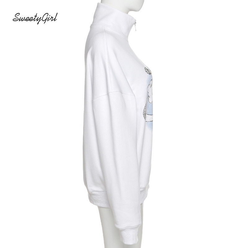 Áo Nỉ Nữ Dài Tay Cổ Cao Thời Trang Hàn