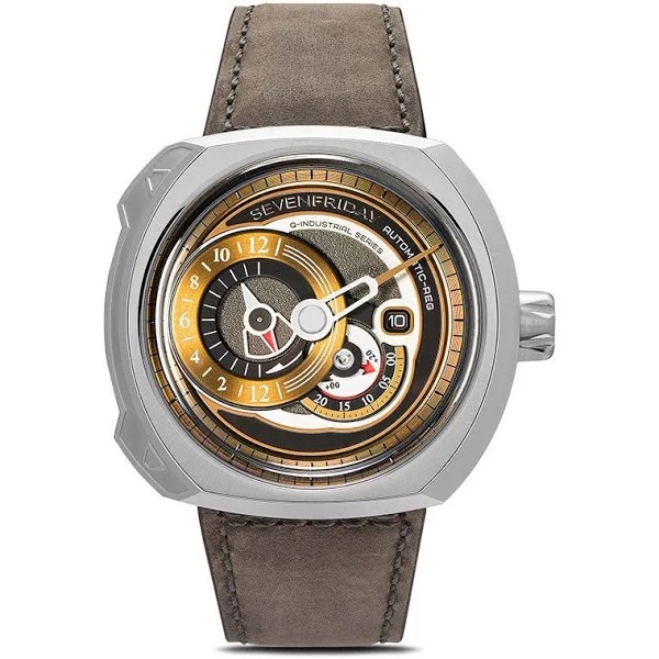 Đồng Hồ Nam Sevenfriday Q2/01 Mặt Số Dáng Vuông Bo Tròn + Tặng Kèm Dây Cao Su - Fullbox Gỗ