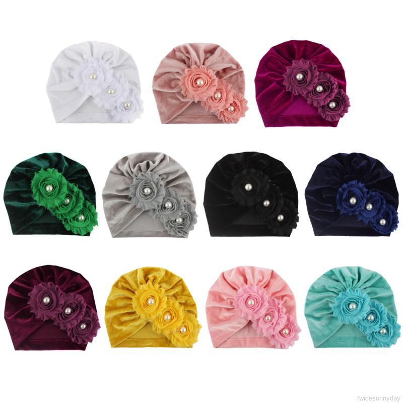 Mũ trùm đầu turban cho bé gái