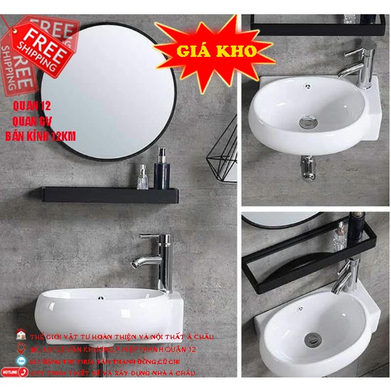 Chậu lavabo tích hợp kệ gương gương,lavabo nhỏ kệ gương và gương lavabo cho nhà vệ sinh nhỏ hẹp