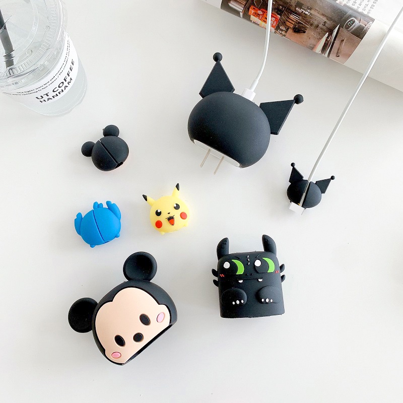 Bộ Bọc Củ Sạc Bảo Vệ Chống Đứt Gãy Dây Sạc Cho Điện Thoại Phụ Kiện Tai Nghe Bluetooth Cáp Sạc Pin Dự Phòng ốp lưng