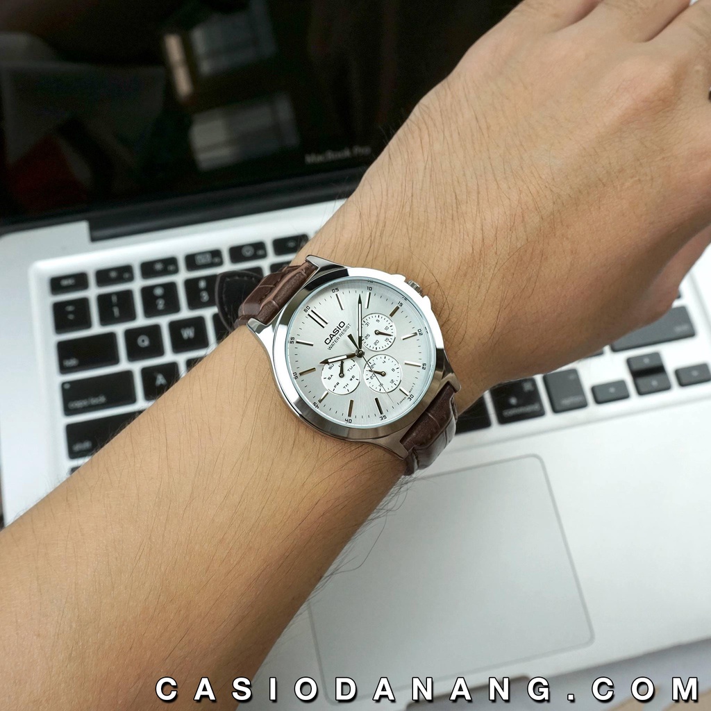 Đồng hồ nam dây da Casio chính hãng Anh Khuê MTP-V300L-7AUDF (41mm)