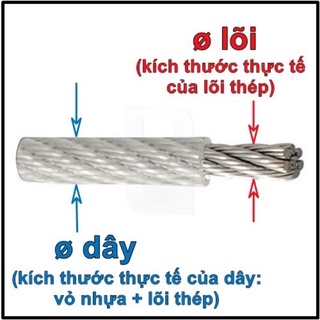 1m dây cáp bọc nhựa 4mm