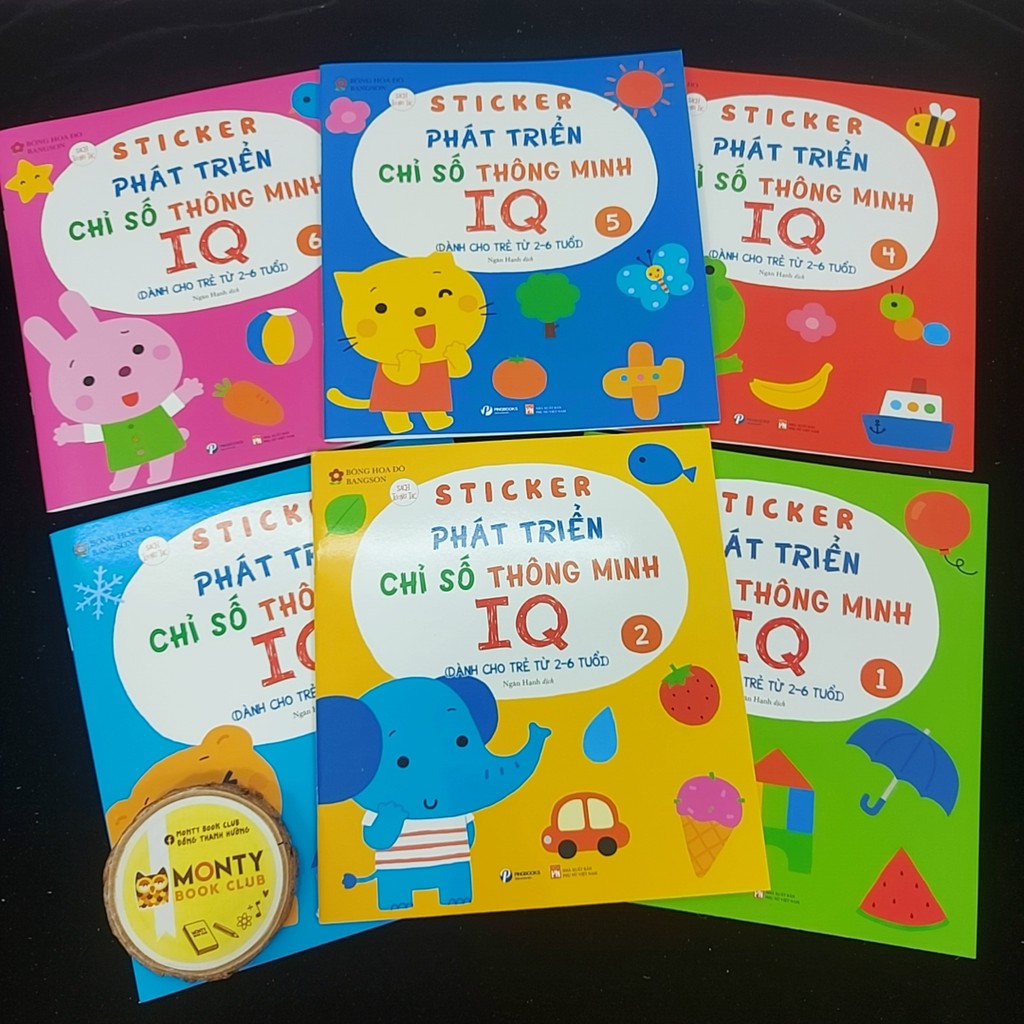 Sách - Combo Sticker phát triển chỉ số thông minh IQ (6c)-PB, Monty club